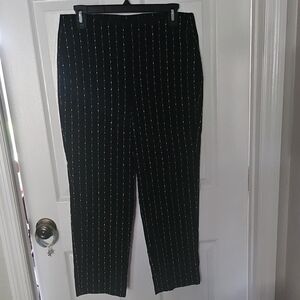Chico's Black Pinstriped Crop Pants